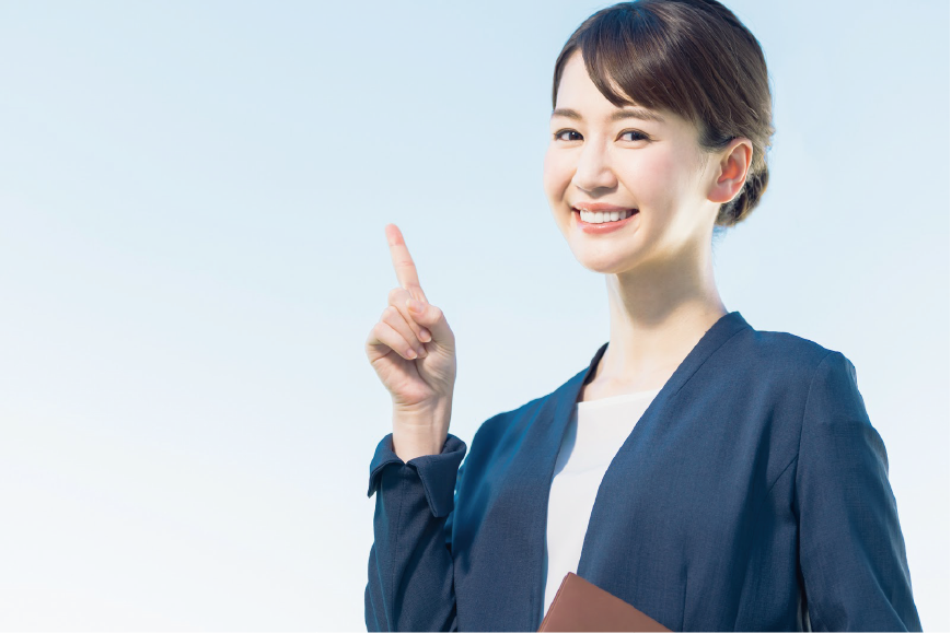 【ポイント】の意味_女性が人差し指を立てている様子